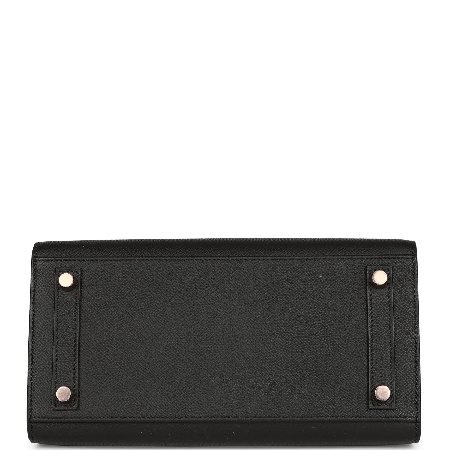 Hermes Birkin Sellier 25 Black Epsom Rose Gold Hardware - LuxuryEva