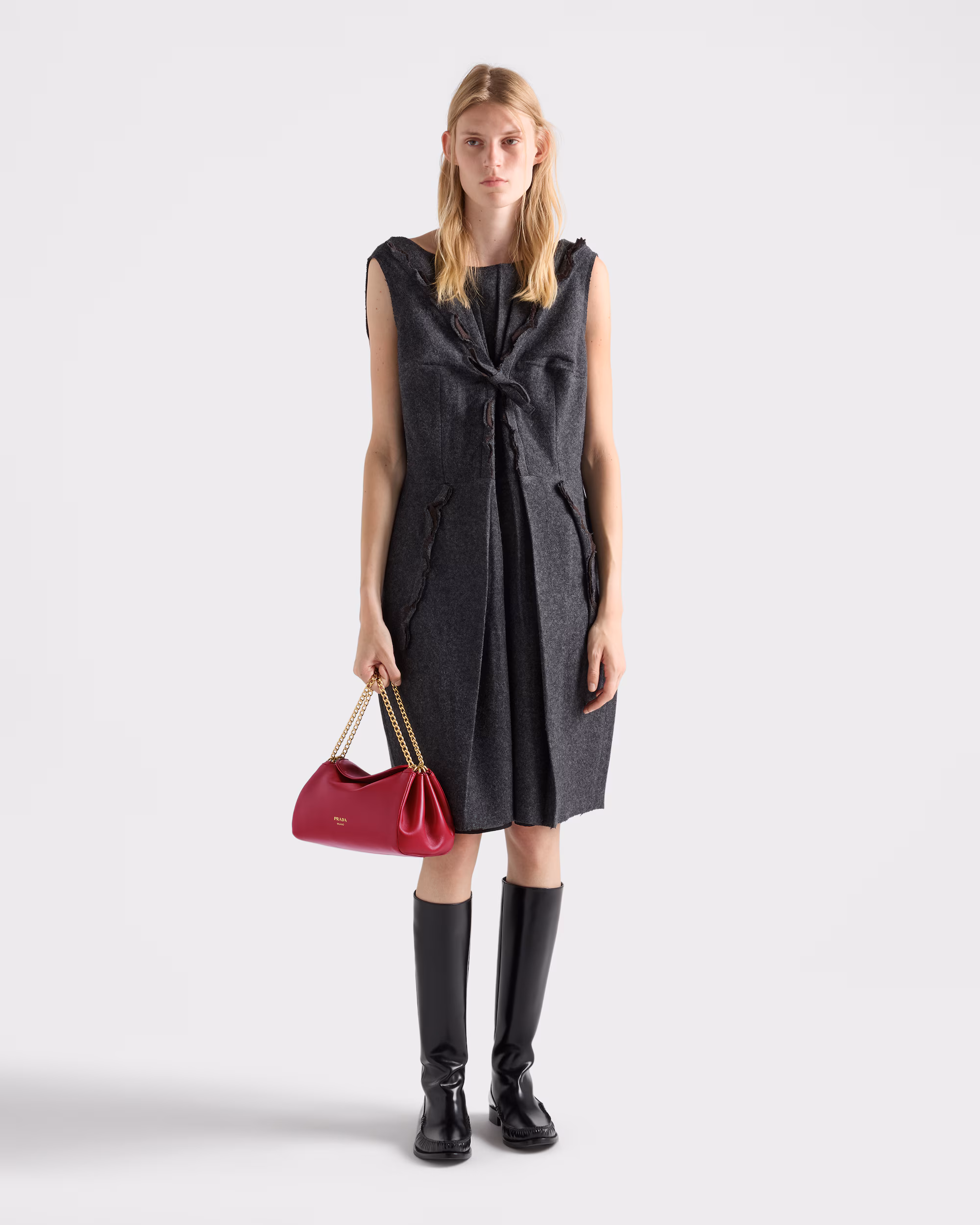 Prada Tumulte small nappa leather bag-Cherry - LuxuryEva