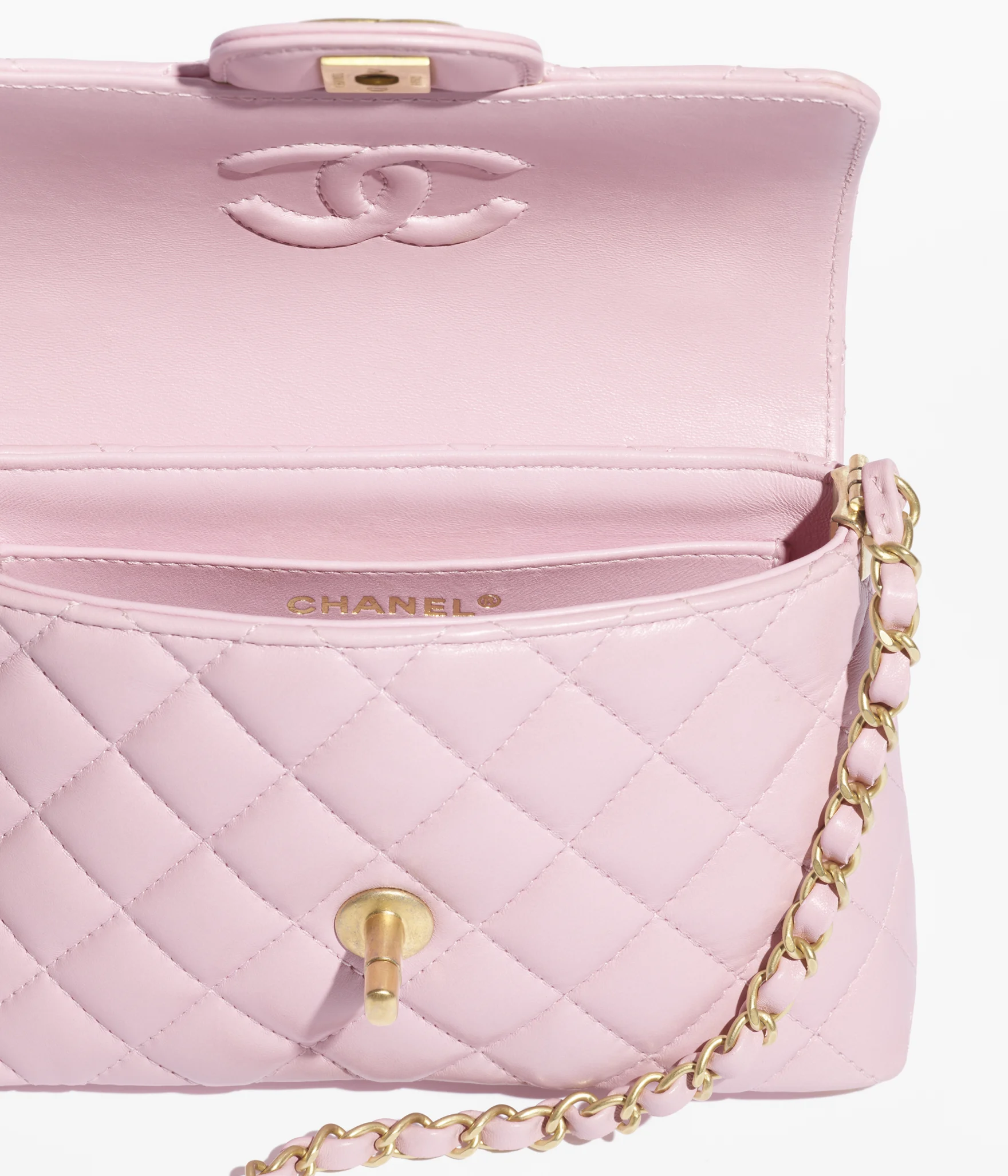 【🔥Special Offers🔥】CHANEL Small Flap Bag With Top Handle-Light Pink - LuxuryEva