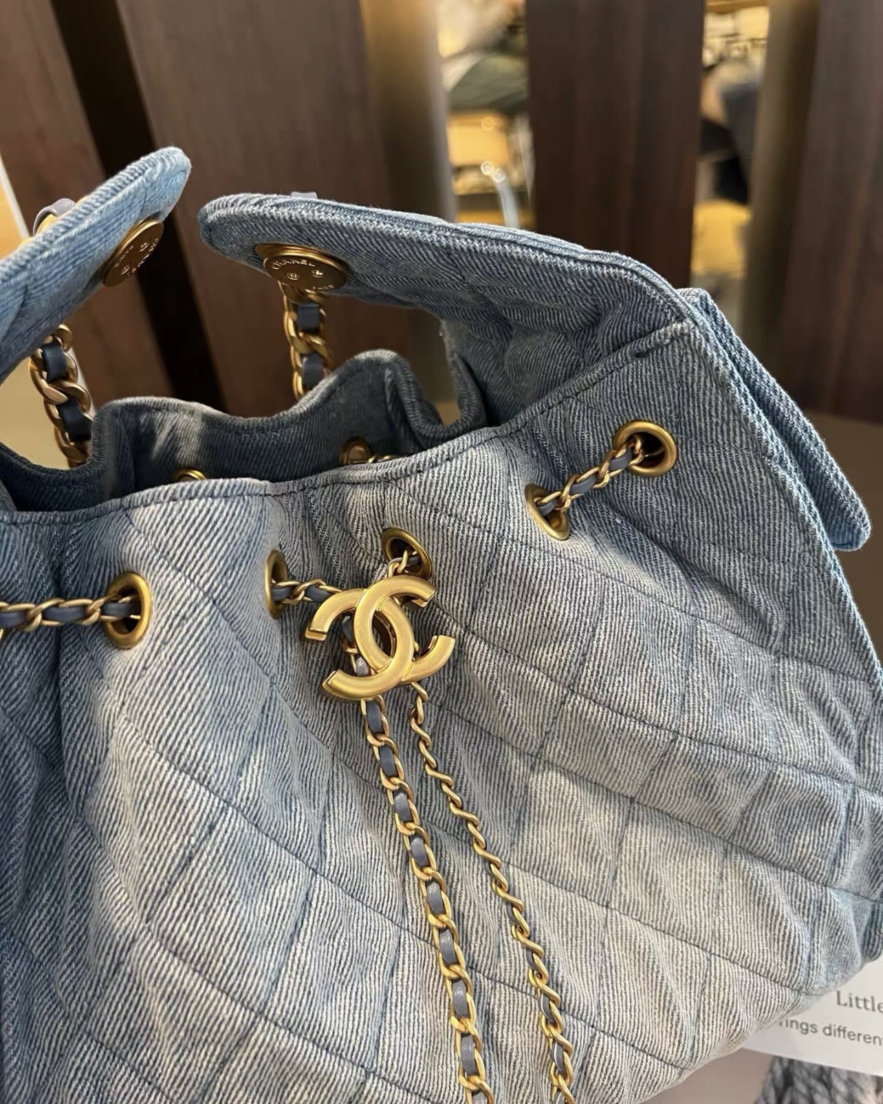 CHANEL 25 Small Handbag-Washed Denim - LuxuryEva
