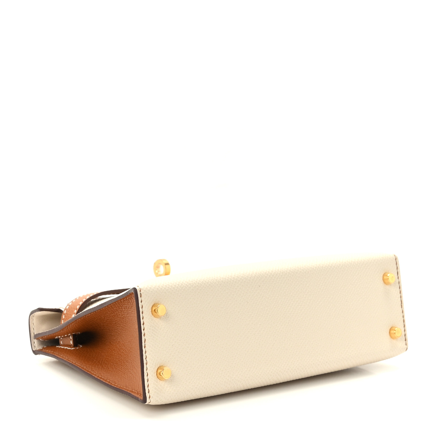 Epsom Horseshoe Mini Kelly Sellier 20 Craie Gold - LuxuryEva