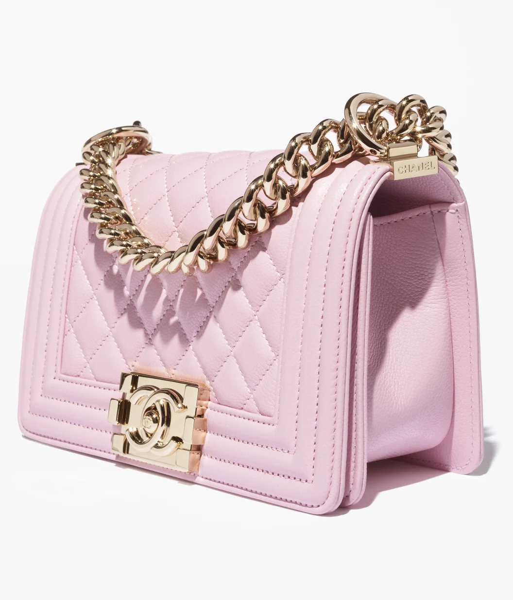 CHANEL Small BOY CHANEL Handbag-Light Pink - LuxuryEva