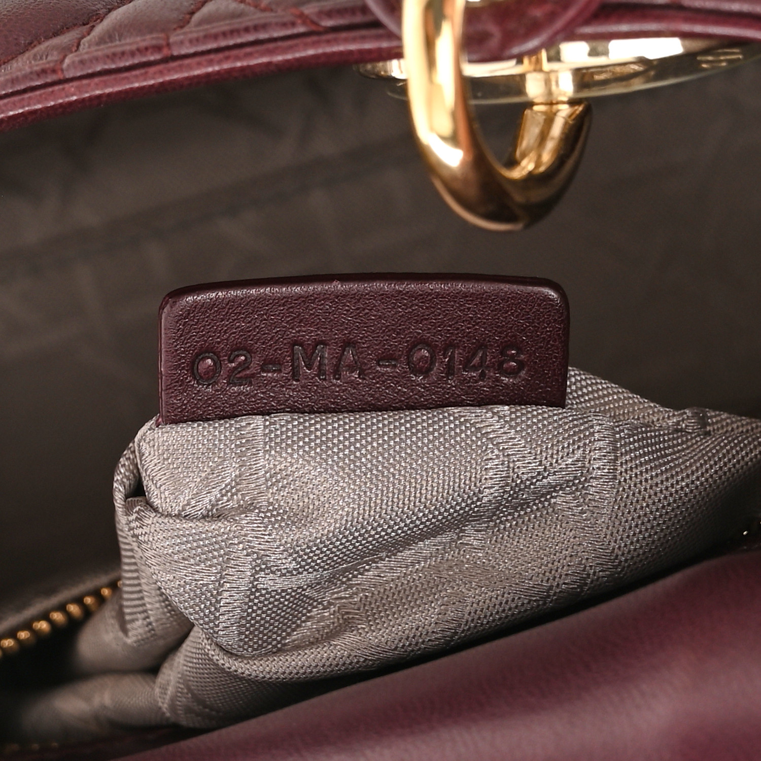 Lambskin Cannage Mini Lady Dior Plum - LuxuryEva