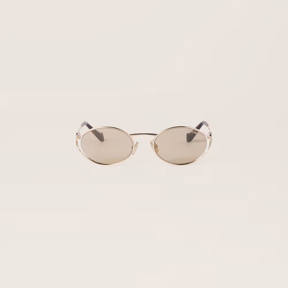 FROM THE RUNWAY Miu Miu Logo sunglasses- Camomile Lenses - LuxuryEva