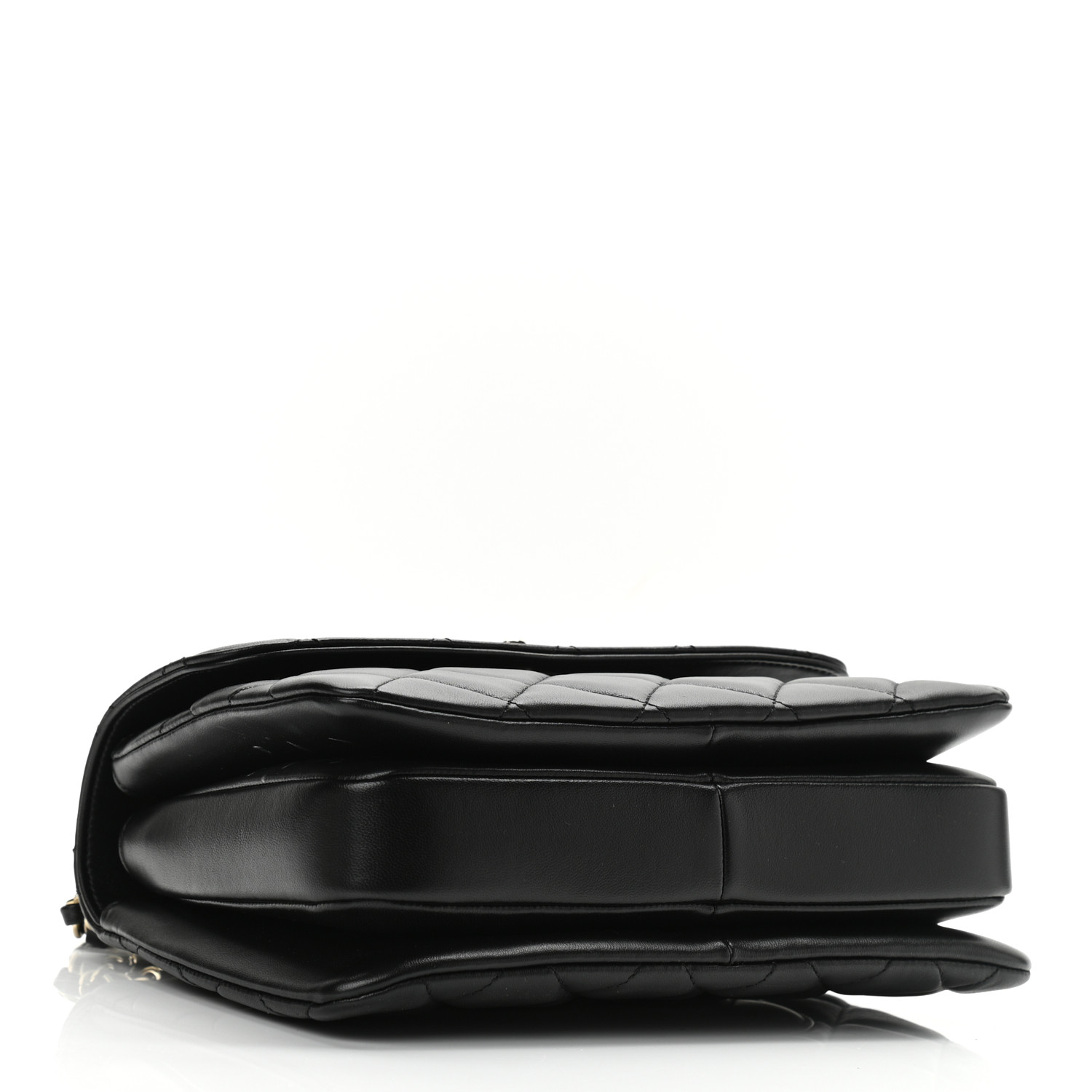 Lambskin Quilted Small Trendy CC Dual Handle Flap Bag Black - LuxuryEva