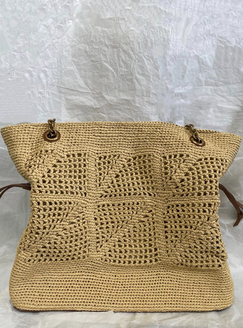 YSL JAMIE SHOPPING in raffia - LuxuryEva