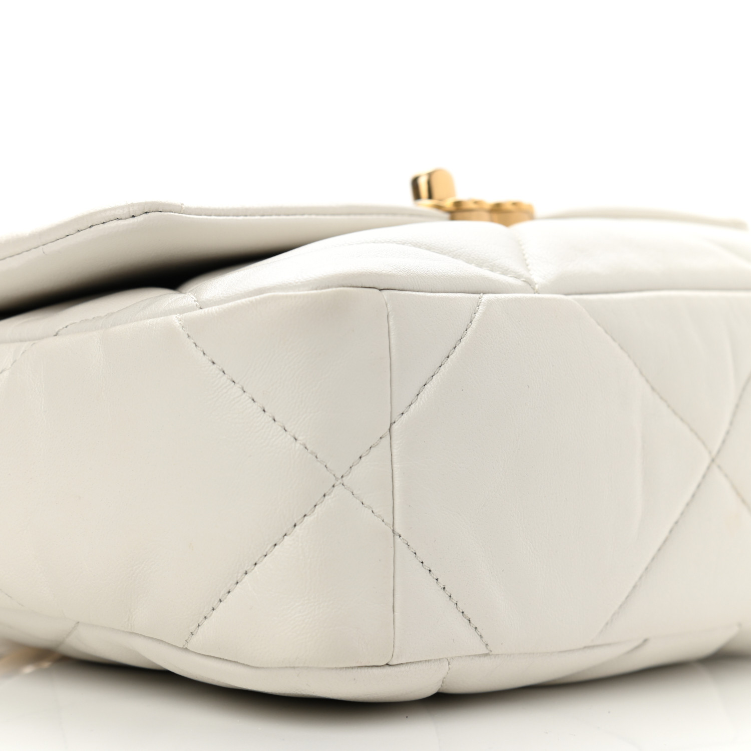 Goatskin Quilted Medium Chanel 19 Flap White - LuxuryEva