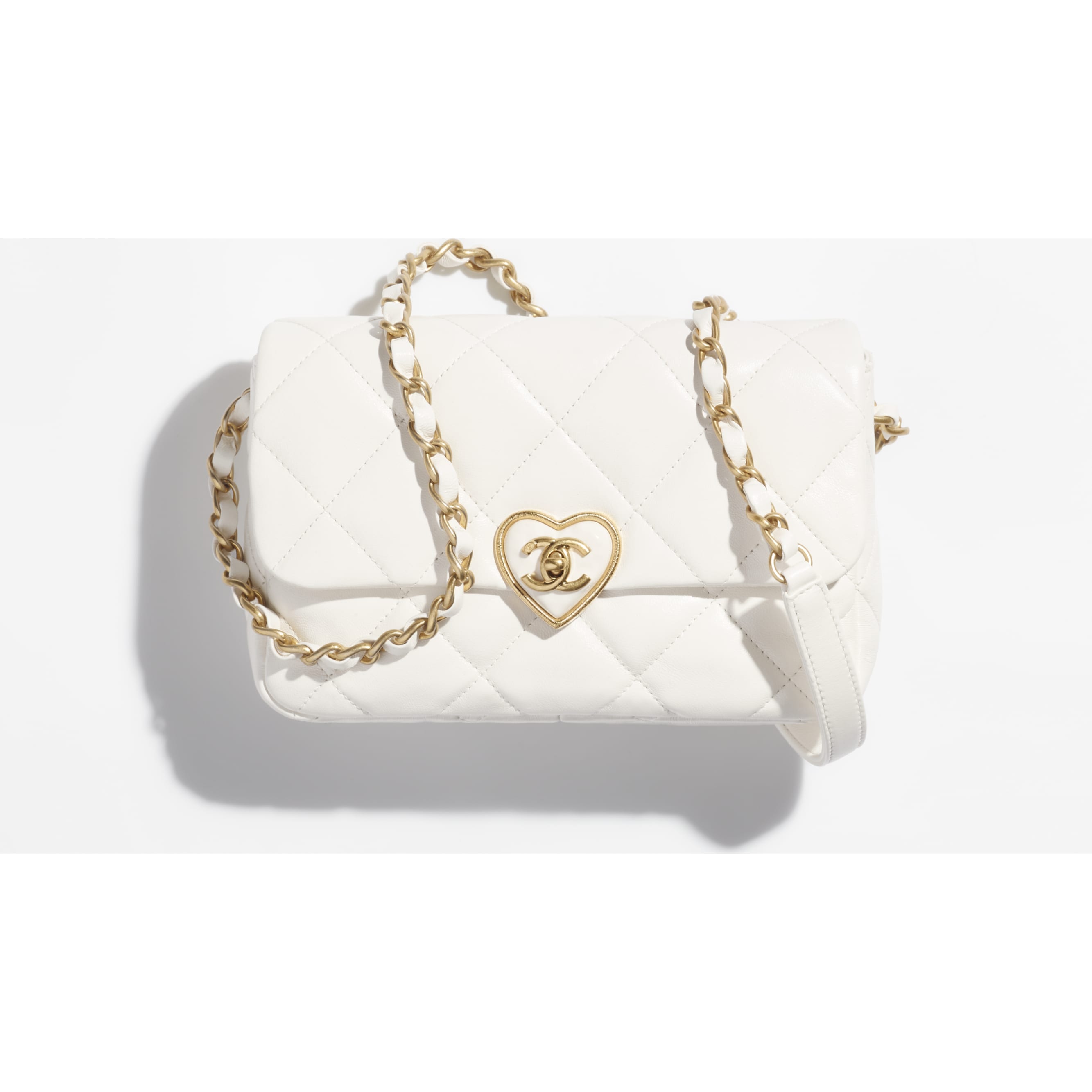 Lambskin-SMALL FLAP BAG-White - LuxuryEva