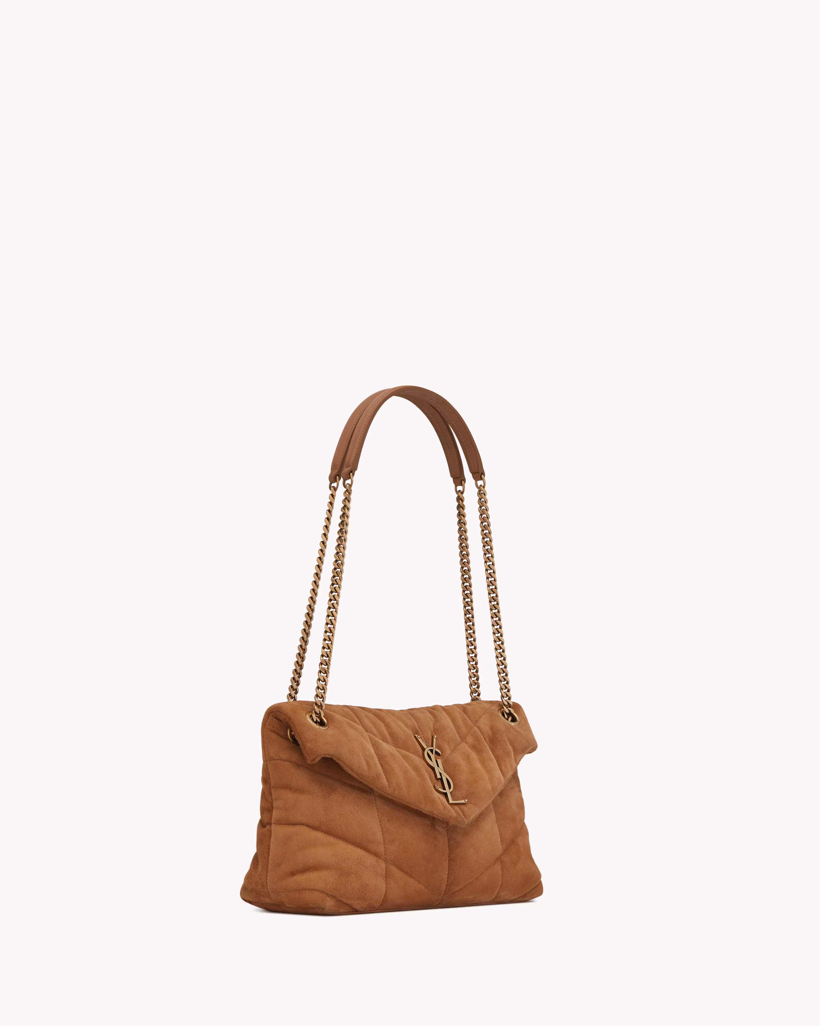 YSL PUFFER SMALL in suede - LuxuryEva