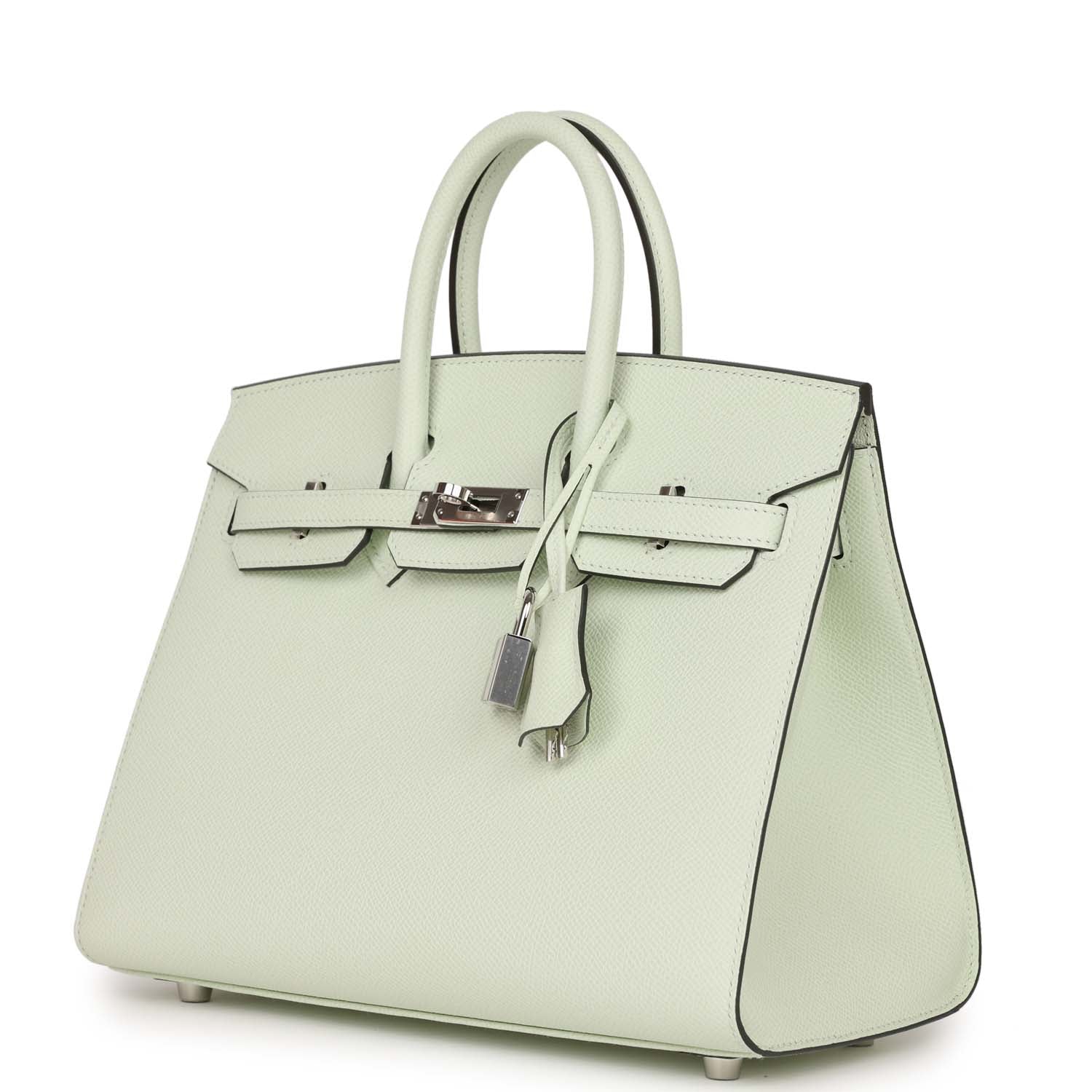 Hermes Birkin Sellier 25 Vert Fizz Epsom Palladium Hardware - LuxuryEva
