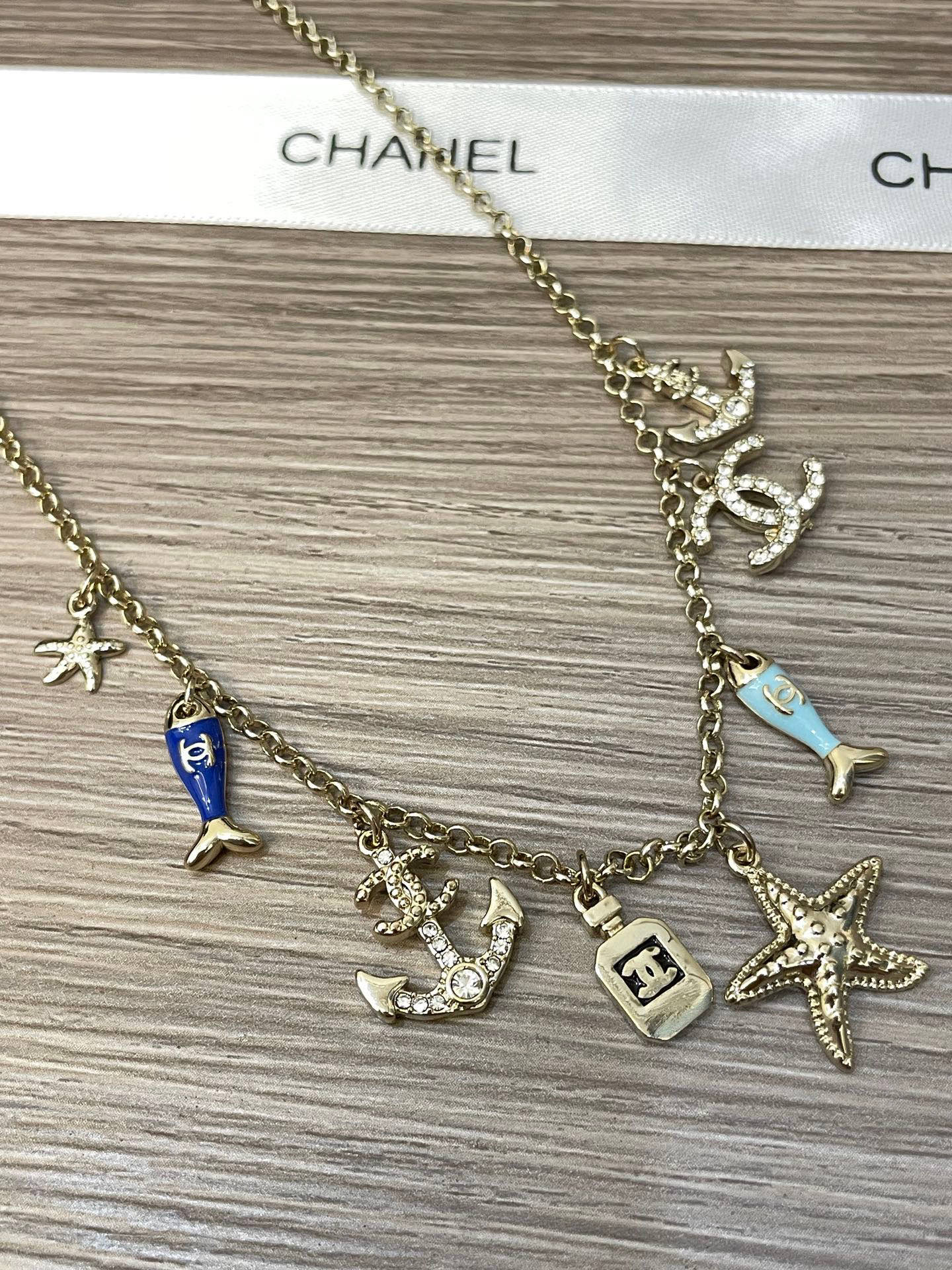 Chanel Metal Resin Rhinestones Necklaces - LuxuryEva