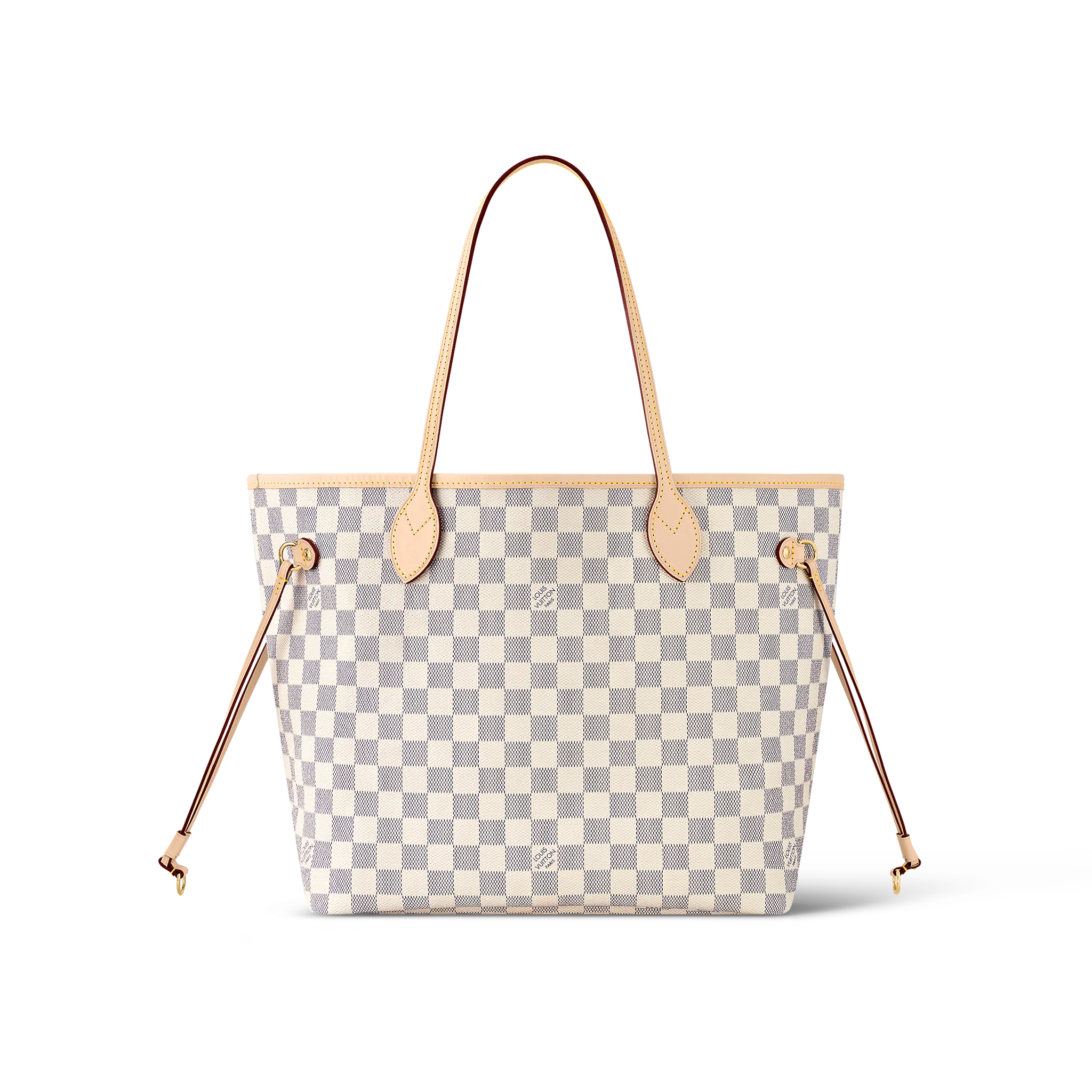 Louis Vuitton N40603 Neverfull MM Rose Ballerine Damier Azur Canvas - LuxuryEva
