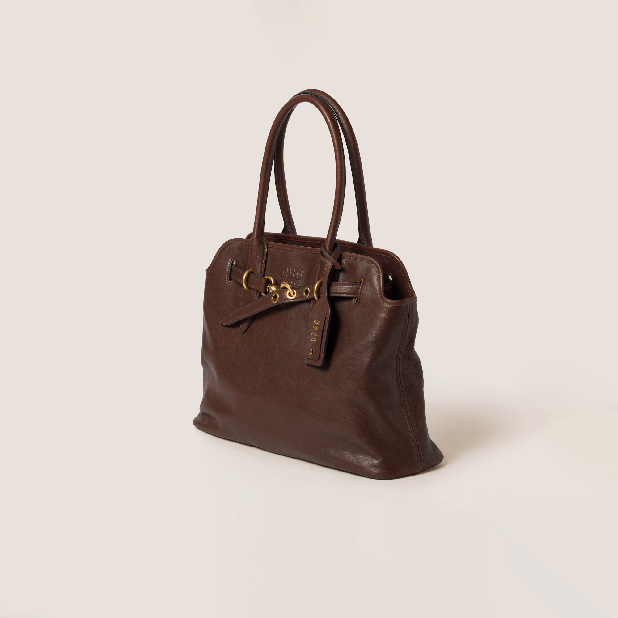 MiuMiu Aventure nappa leather bag-Briarwood - LuxuryEva