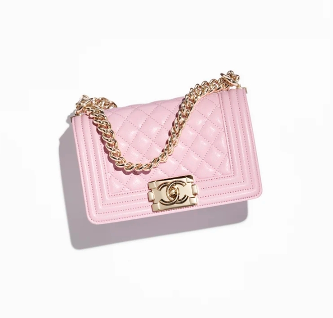 CHANEL Small BOY CHANEL Handbag-Light Pink - LuxuryEva