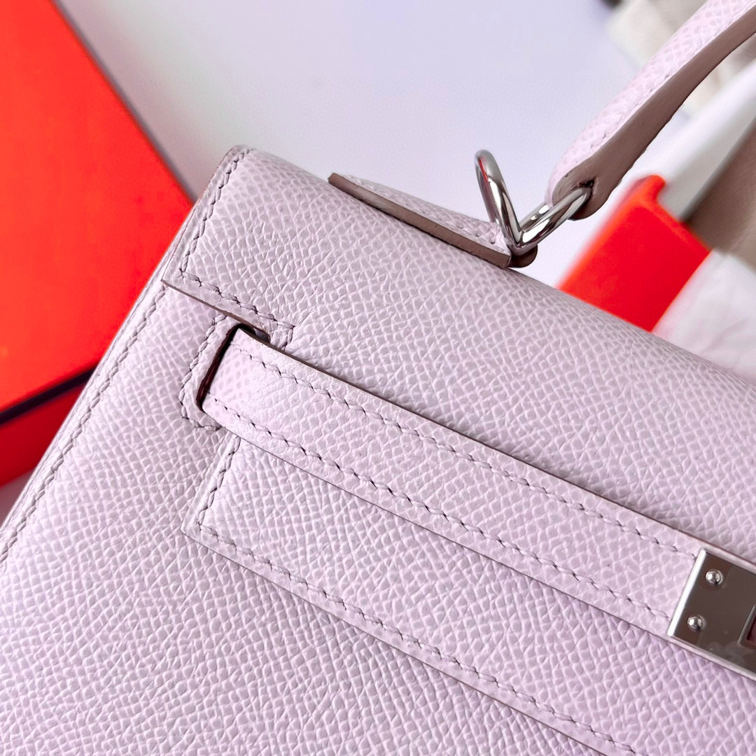 Hermès Epsom Kelly Sellier 25 Mauve Pale - LuxuryEva