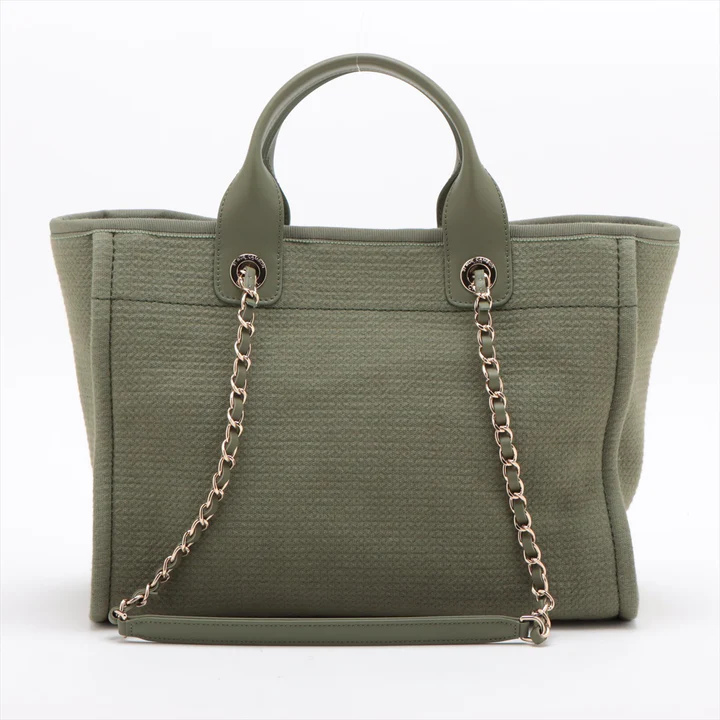 Chanel Khaki Deauville Shopping Tote - LuxuryEva
