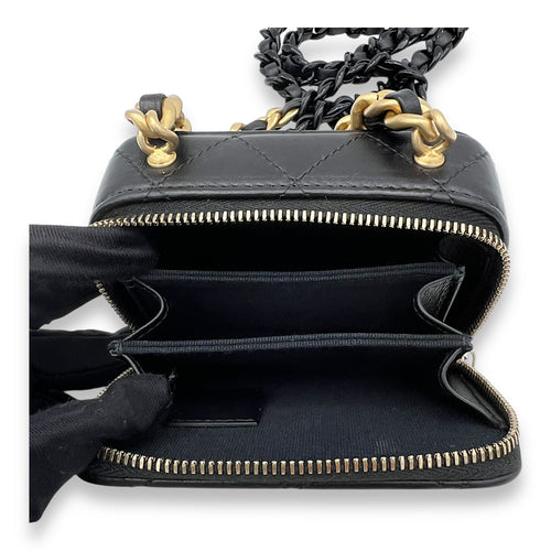 Chanel CC Crossbody Bag Black in Lambskin, Gold hardware - LuxuryEva