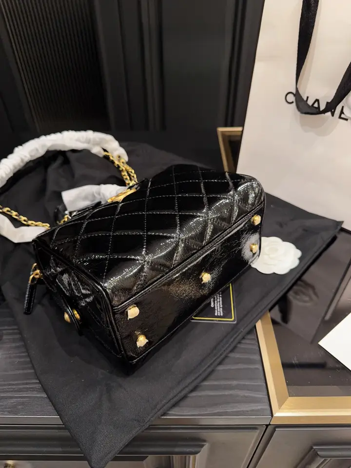 Chanel 25A Bowling Bag – Glossy Calfskin - LuxuryEva