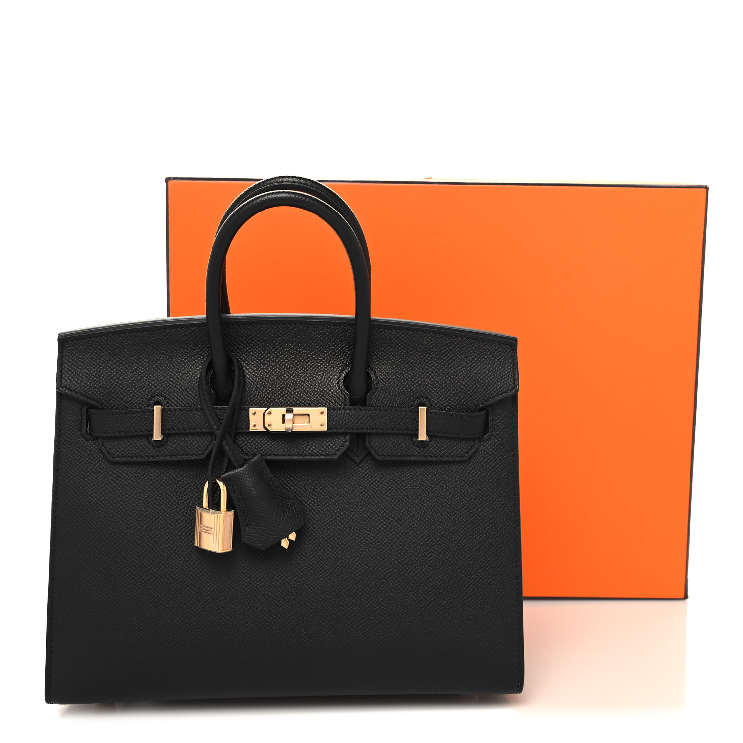 Epsom Birkin Sellier 25 Black（Golden Lock） - LuxuryEva