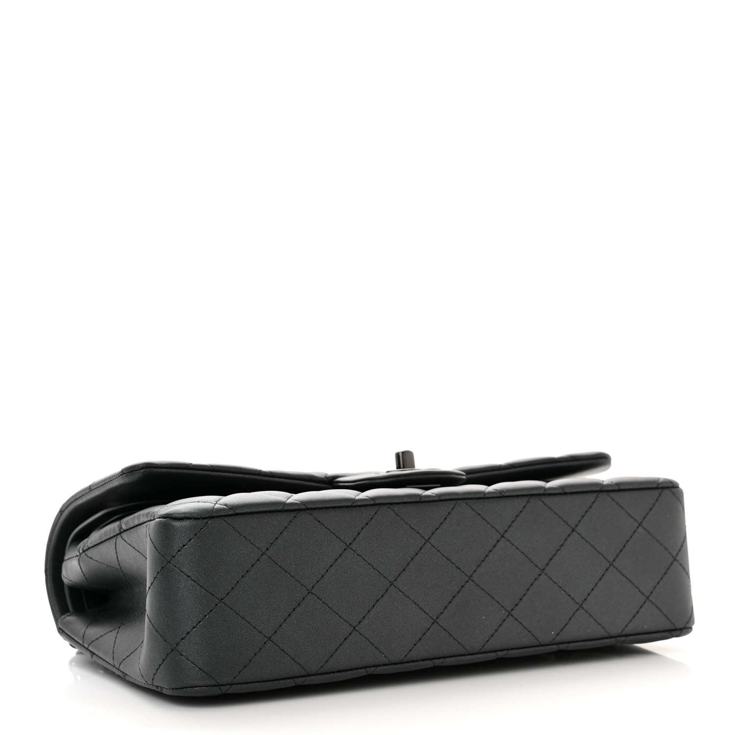 Lambskin Quilted Medium Double Flap So Black - LuxuryEva