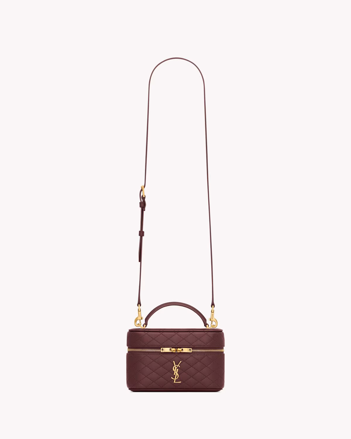 YSL GABY vanity bag in lambskin-ROUGE CABERNET - LuxuryEva