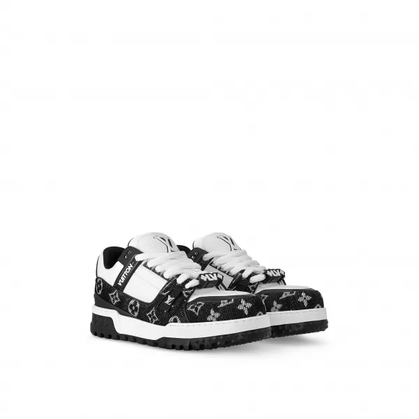 Louis Vuitton 1ACXAG LV Trainer Maxi Sneaker Denim Black - LuxuryEva