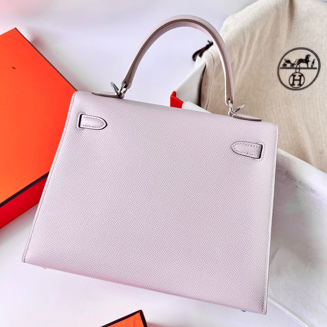 Hermès Epsom Kelly Sellier 25 Mauve Pale - LuxuryEva