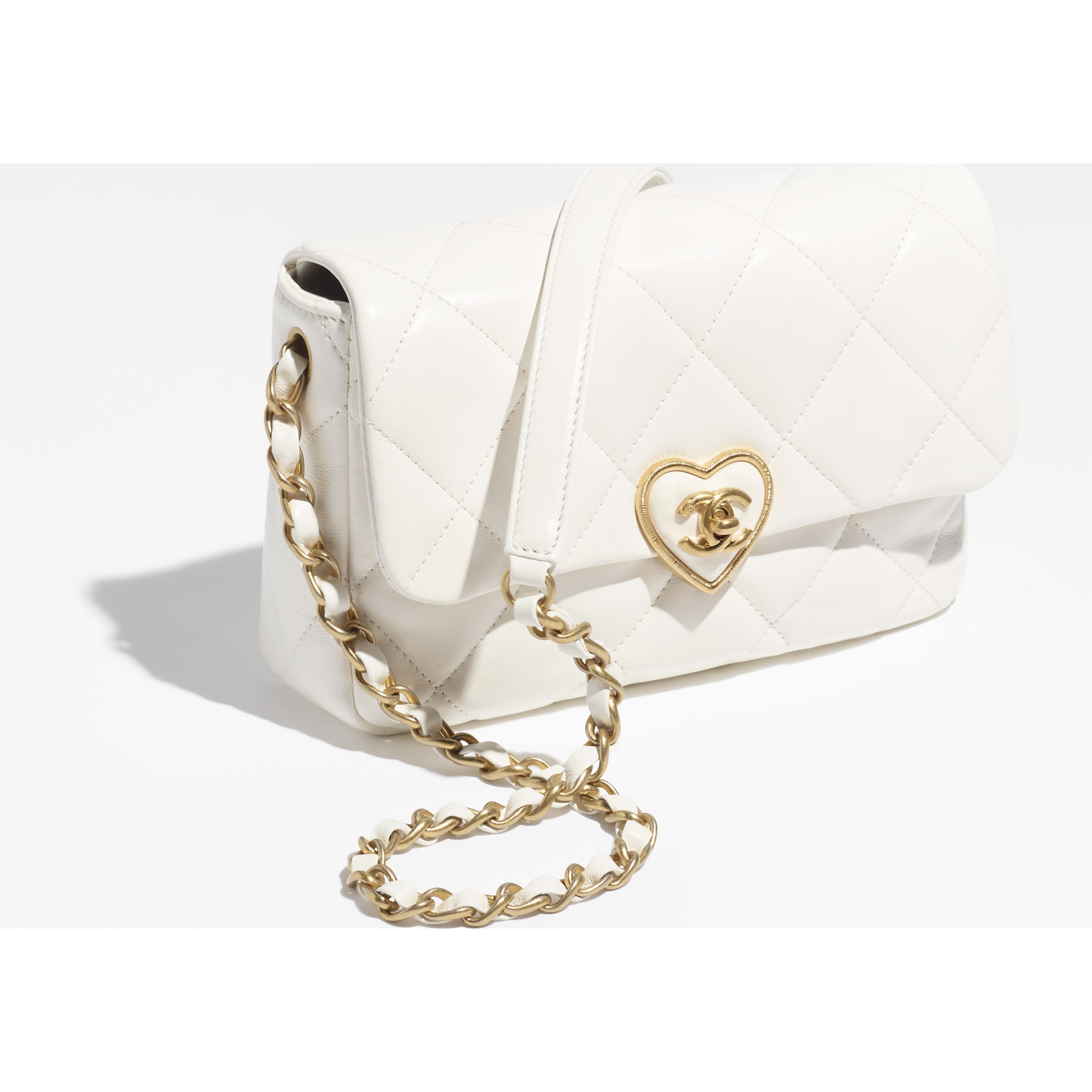 Lambskin-SMALL FLAP BAG-White - LuxuryEva