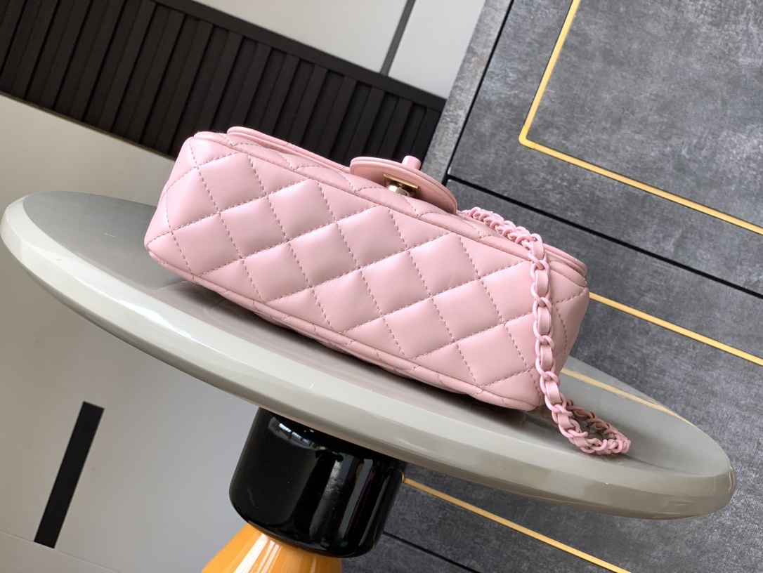 Chanel Mini Flap Bag with Top Handle-Light Pink - LuxuryEva