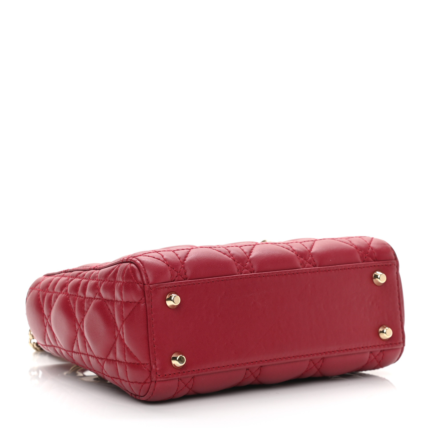 Lambskin Cannage Mini Lady Dior Burgundy - LuxuryEva