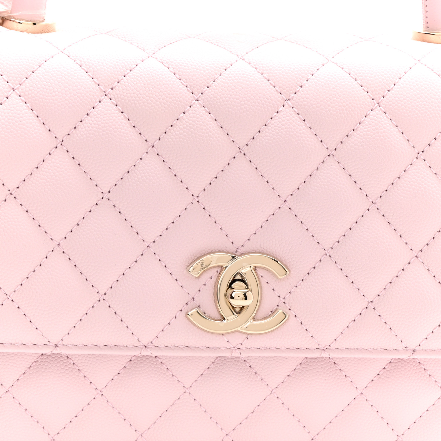 Caviar Quilted Small Coco Handle Flap Light Pink - LuxuryEva