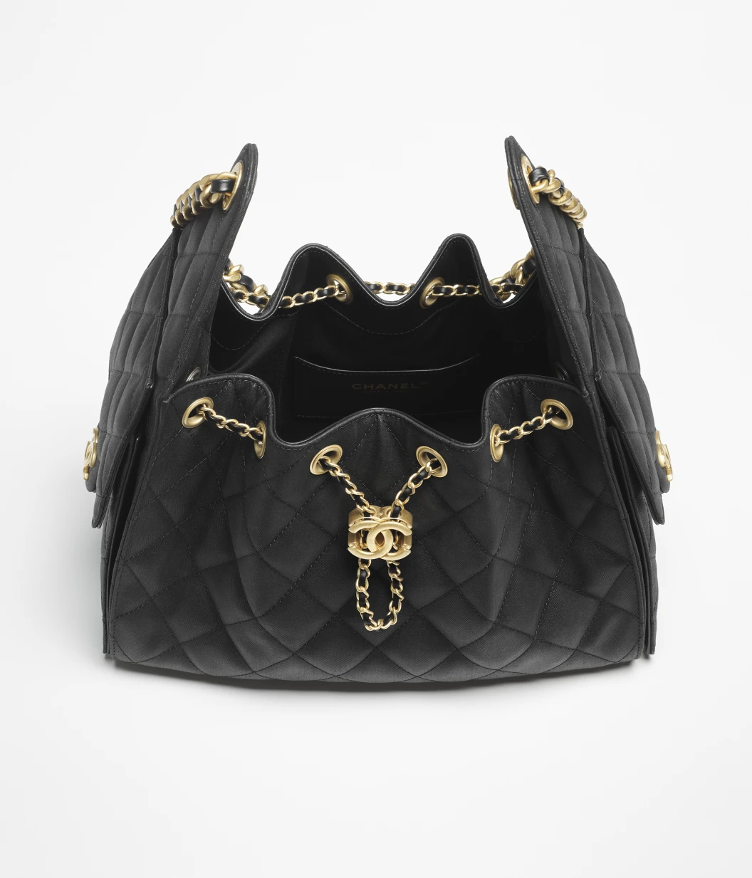 CHANEL 25 Small Handbag Canvas & Gold-Tone Metal  Black - LuxuryEva