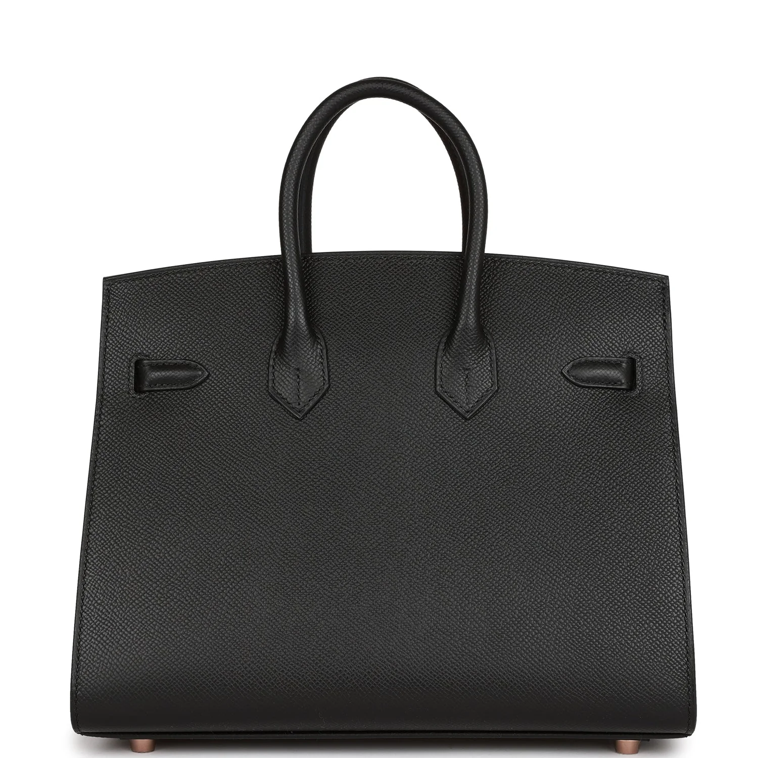 Hermes Birkin Sellier 25 Black Epsom Rose Gold Hardware - LuxuryEva