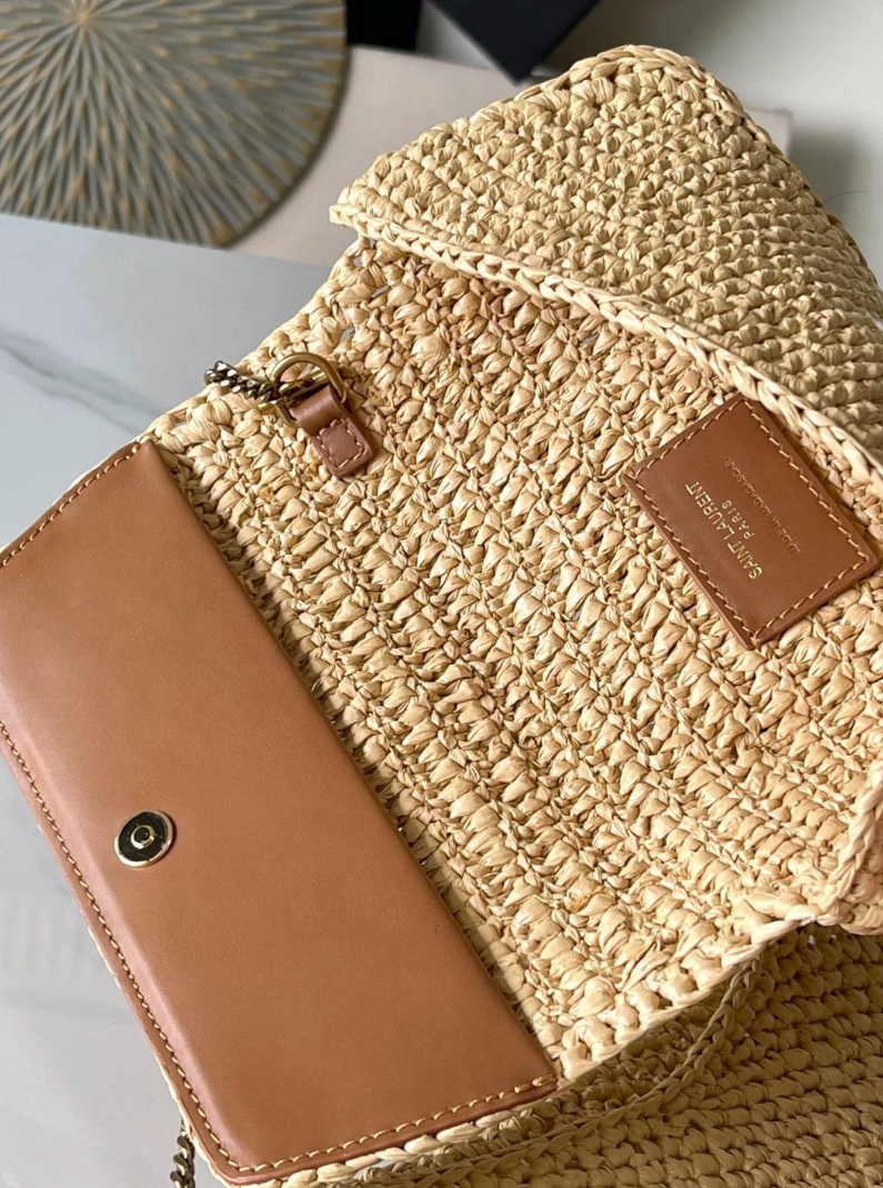Saint Laurent Raffia Icare Tote Bag - LuxuryEva