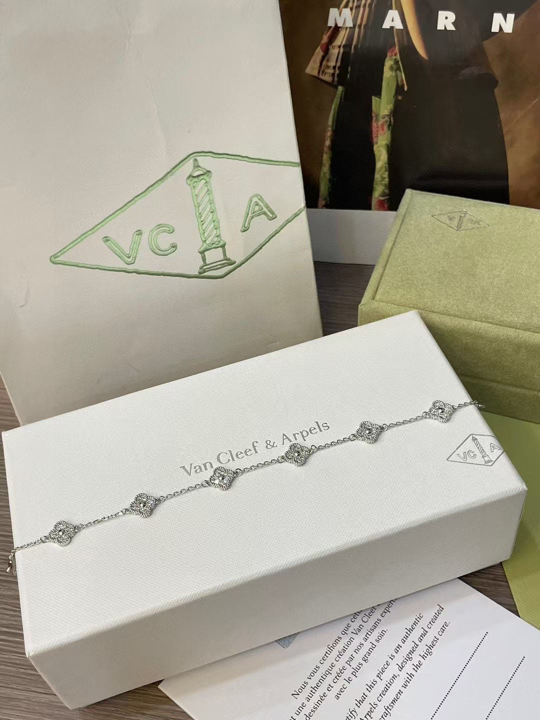 Van Cleef & Arpels Six-Motif Clover Bracelet - LuxuryEva