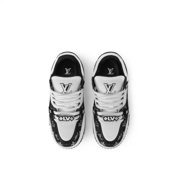 Louis Vuitton 1ACXAG LV Trainer Maxi Sneaker Denim Black - LuxuryEva