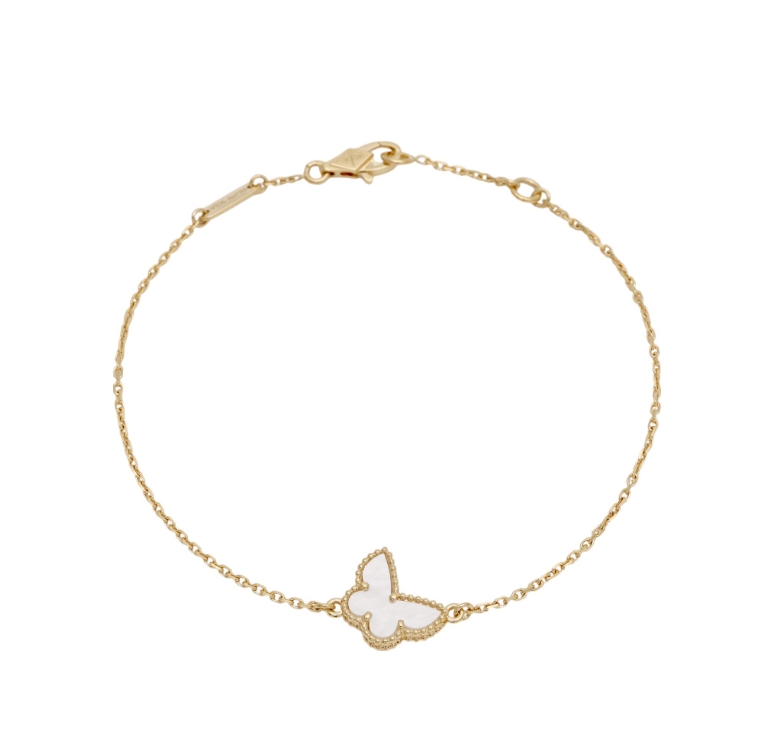 Van Cleef & Arpels Butterfly Mother-of-Pearl Necklace and Bracelet - LuxuryEva