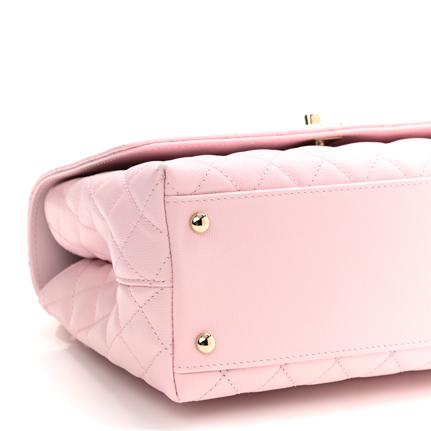 Caviar Quilted Small Coco Handle Flap Light Pink - LuxuryEva