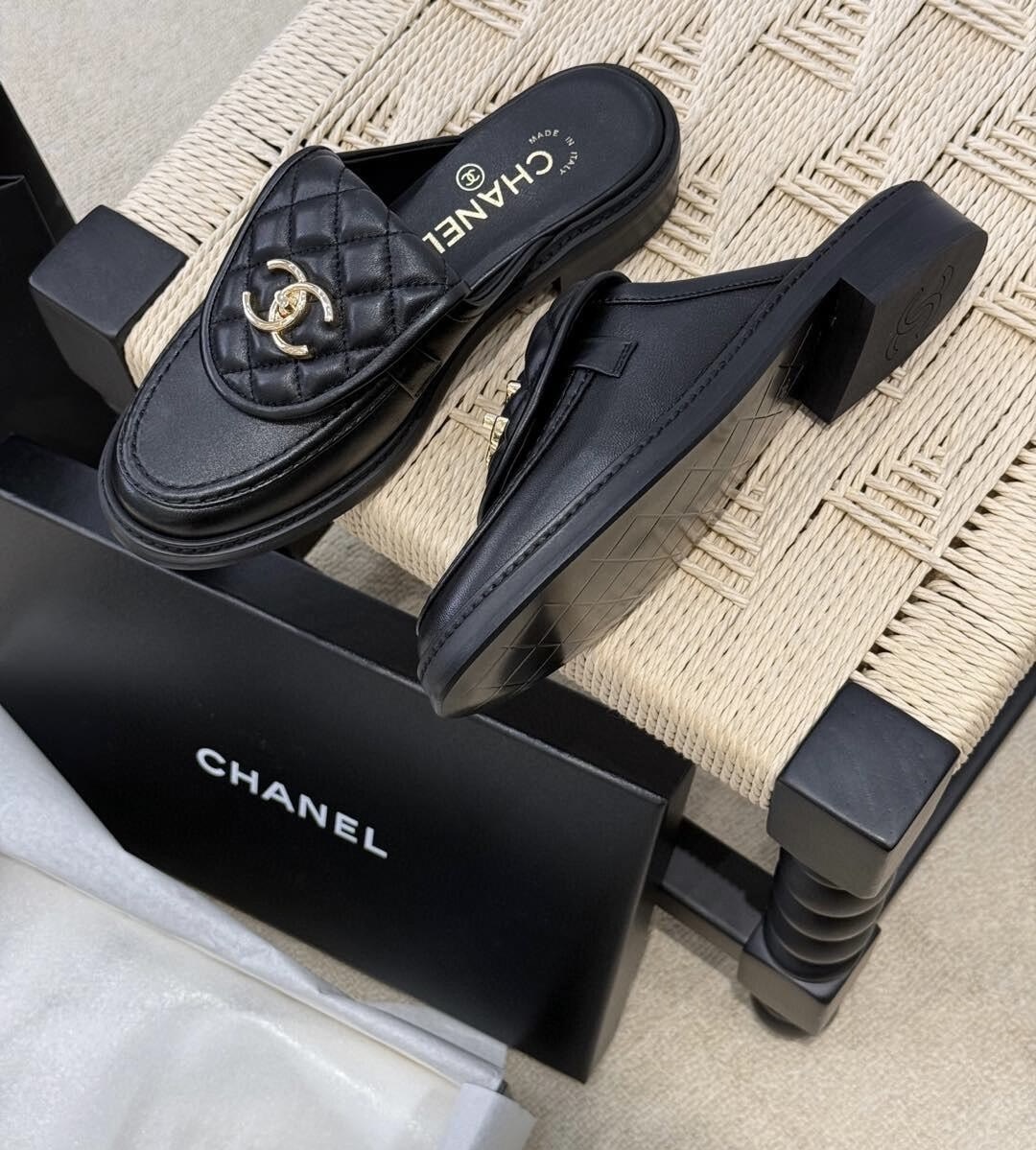 Chanel Leather mules & clogs - LuxuryEva