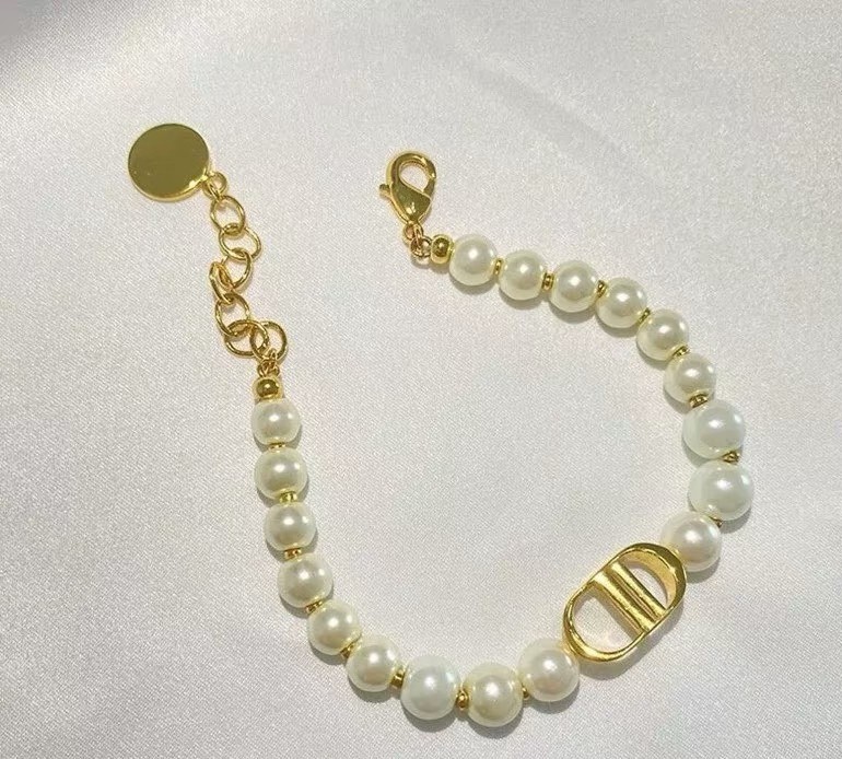 Dior Pearl Necklace+Bracelet - LuxuryEva