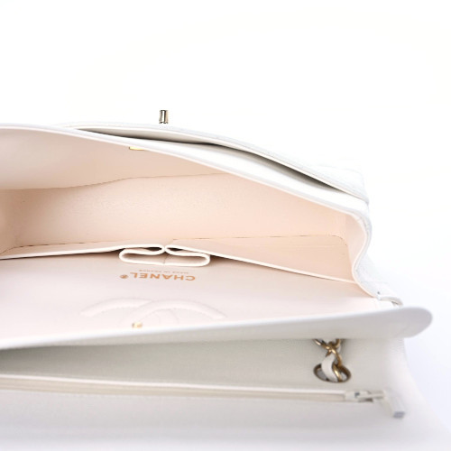 【🔥Special Offers🔥】Caviar Quilted Medium Double Flap White - LuxuryEva