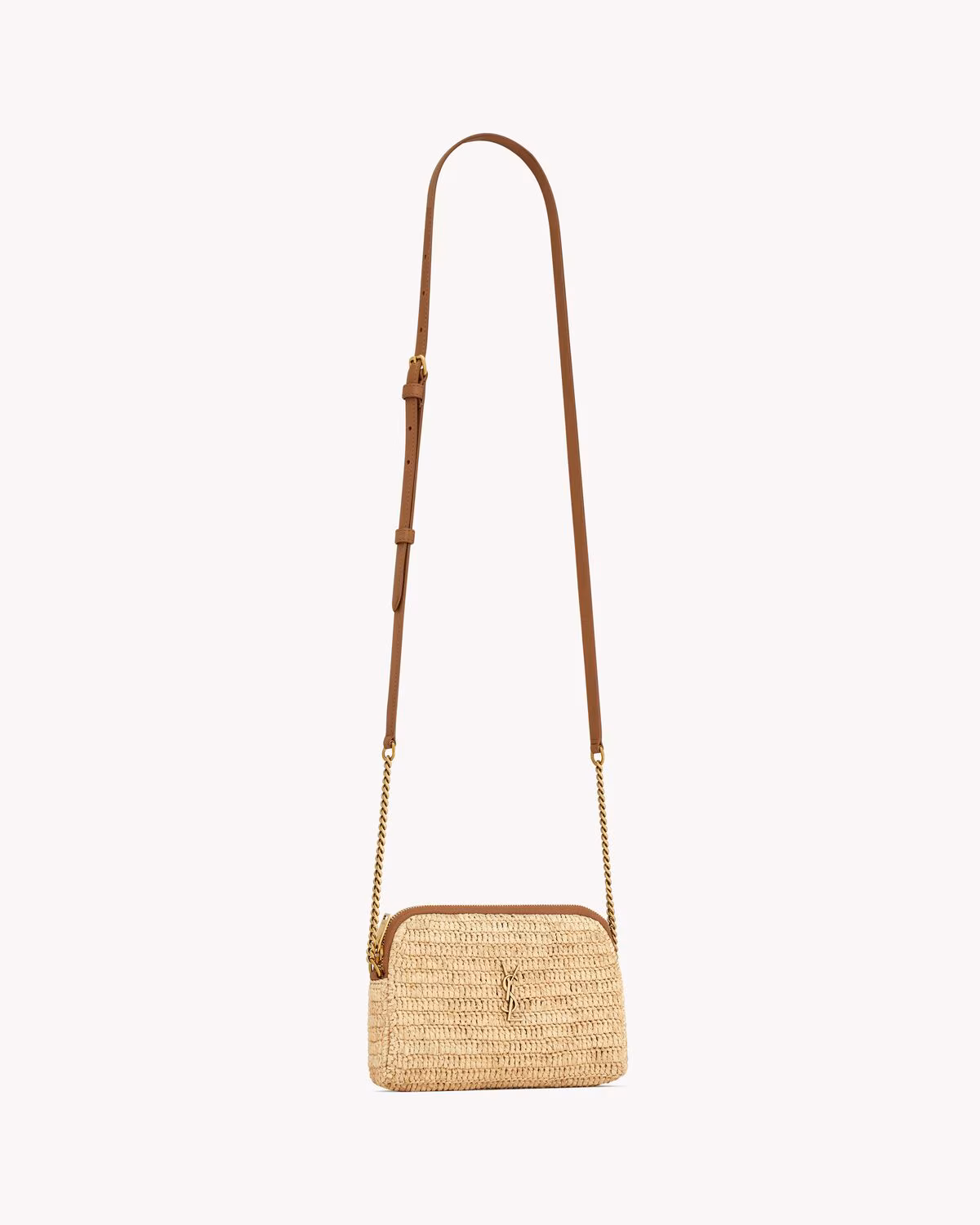 YSL GABY zipped pouch in raffia - LuxuryEva