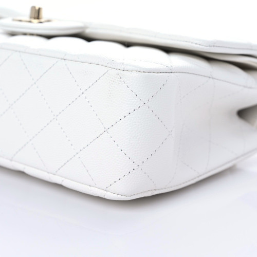 【🔥Special Offers🔥】Caviar Quilted Medium Double Flap White - LuxuryEva