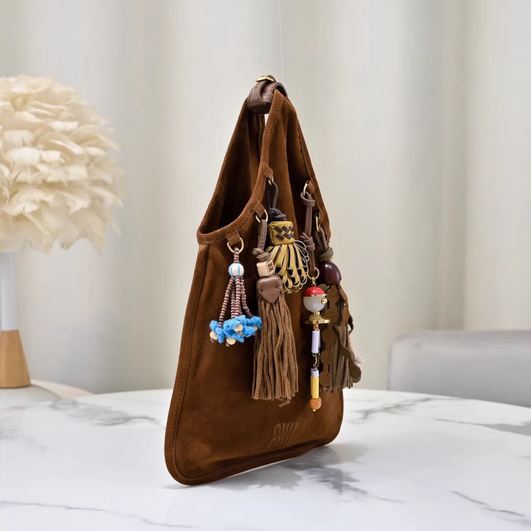 MiuMiu Suede bag with trick-Oak - LuxuryEva