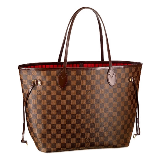 Louis Vuitton N51105 Neverfull MM Shoulder Bag Damier Ebene Canvas - LuxuryEva