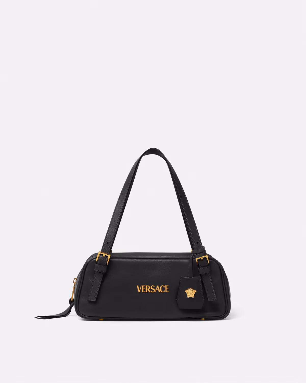 Versace Tag Bowling Bag-Black&Gold - LuxuryEva