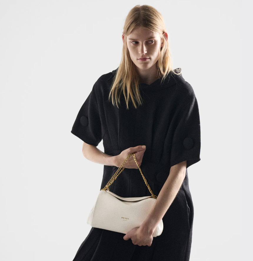 Prada Tumulte small nappa leather bag-White - LuxuryEva