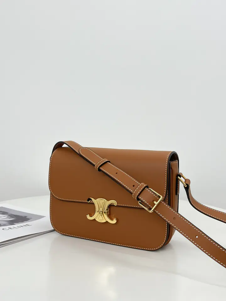 Celine Medium Triomphe Bag in Caramel - LuxuryEva