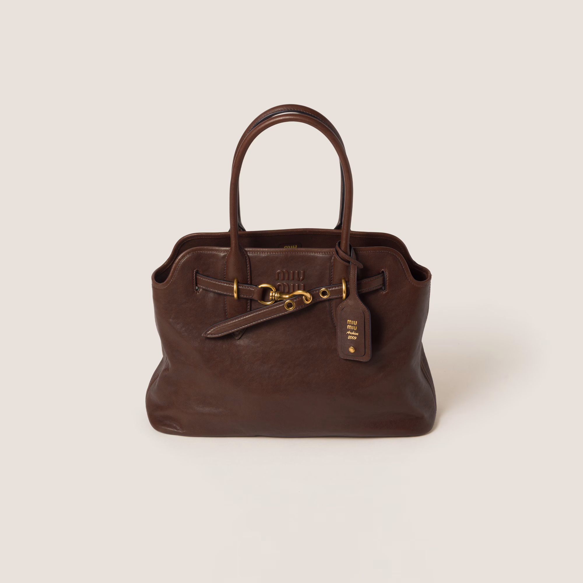 MiuMiu Aventure nappa leather bag-Briarwood - LuxuryEva