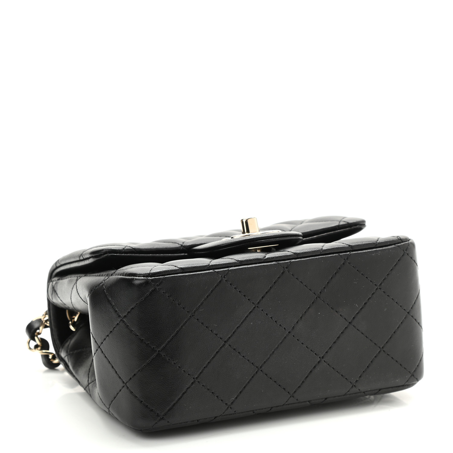 Lambskin Quilted Mini Square Flap Bag Black - LuxuryEva